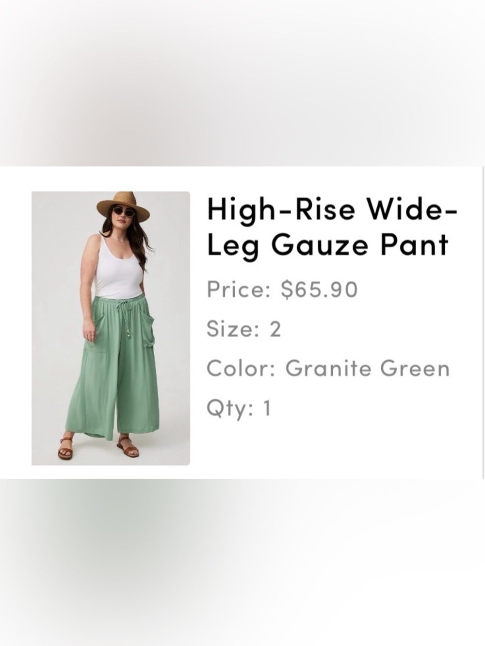 torrid Granite Green High-Rise Wide-Leg Gauze Pants